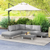 5-Seater Rattan Wicker Sofa Set Furniture Patio Tea Table Set with Cushions, Lig