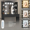 Dressing Table With Mirror Storage Makeup Desk Vanity Table Led Lights Bedroom