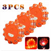 3 Flare LED Road Flares Emergency Disc Safety Light Flashing Roadside Beacon Car