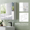 Wall Mounted Bathroom Mirror Cabinet with 4 Adjustable Shelves, White