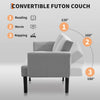 2-3 Seater Convertible Futon Sofa Bed Upholstered Fabric Sleeper Couch