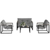 Garden Furniture Set 4 Seater Indoor Outdoor Conservatory Dark Grey
