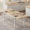 Extendable Dining Table Set w/ 2 Benches&2 Stools, Office Desk Seats 4-8 Persons