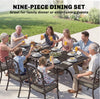 Vintage Garden Dining Set Cast Aluminium Patio Furniture 8 Seater Chairs Table