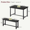 Dining Table Set for 4 w/ 2 Upholstered Benches, Space Saving Kitchen Table Set