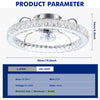LED Crystal Ceiling Fan Light Dimmable Fan Ceiling Lamp Quiet W/ Remote Hfeujfay