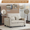 2 SEATER SOFA FABRIC LOVESEAT SOFA CONVERTIBLE PULL OUT SOFA BED GUEST BED BEIGE