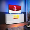 High Gloss White TV Stand Unit Sideboard Storage Cabinet Cupboard with LED Light