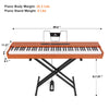 ♬Mustar 88 Semi Weighted Keys Digital Piano PortableKeyboard Pedal Stand Stool