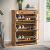 Corona Shoe Rack Chest 1 Drawer 3 Shelf Solid Wood Pine Wooden Hallway Storage