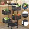 6 Tier Kitchen Rotating Storage Trolley Cart Utility Vegetable Mobile Shelf Rack