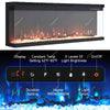 60 Inch Media Electric Fireplace Wall Recessed Inset Fire 3-Side Glass Panoramic