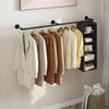 71" Long Industrial Pipe Clothes Rack 3 Base Wall Mounted Rack Towel Bar Holder