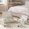 Cream Metal Storage Trunks Chest Bedroom, Dressing Room Set of 2, Beautify