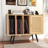 Boho Record Storage Table Record Player Stand w/ Charging Station