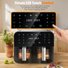 Air Fryer 9L Dual Basket 8 Program for Oil Free & Low Fat Healthy Cooking 2400W