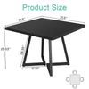 80cm Black Square Dining Table, Industrial Small Kitchen Table with Metal Base