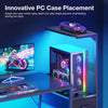 Coleshome 120×48 cm Gaming Desk with LED Lights Reversible Computer Desk with