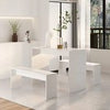 Dining Table Set Wooden Modern Bench Kitchen Room High gloss white itzcominghome