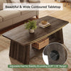 2-Tier Solid Wood Coffee Table, 47-Inch Farmhouse Center Table for Living Room