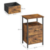 Bedside Table, Sofa Table, Nightstand with 2 Drawers, Industrial LET521B01