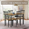 5PCS Dining Table Set Kitchen Table and Chair for 4 w/ Storage Rack Dining Room