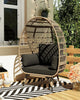 Wicker Egg Chair Egg Basket Lounge Chair with Thick Cushion Seat For Patio Porch