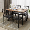 5PCS Wooden Dining Table Set for 4,Kitchen Table&Chairs Set w/Upholstered Seats