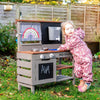 Garden Gear Children's Mud Kitchen Wooden Outdoor Play Kitchen Sink Oven