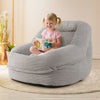Boneless Floor Single Sofa Chair w/Soft Stripe Corduroy Cover-Grey