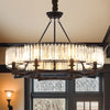 Modern Farmhouse Crystal Chandelier Black Antique Pendant Light Ceiling Fixture