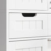 Bathroom Tall Cabinet with Drawer, Adjustable Shelf and Doors, White