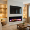 Media Wall Inset Electric Fire 3D Fuel Bed & LED Flames - Endeavour New Hawnby