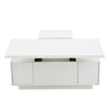 White Lift-Top Coffee Table with 2 Doors & Hidden Storage, Rectangular Table