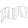 4 Panels Folding Pet Gate Freestanding Wooden Dog Fence Safety Barrier Divider