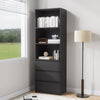 3 Tier Bookcase with Shelving Drawers for Storage Bookshelf Living Room Office