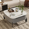 Coffee Table with Drawer Side Table High Gloss White Stone Living Room Furniture