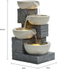 Water Feature 4 Tier Cascade LED Fountain Outdoor Garden Patio Decor Electric