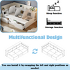 SINGLE BED WITH DRAWERS, BOOKCASE AND UNDERBED STORAGE KIDS MULTIFUNCTIONAL BED