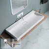 Bathroom Wash Basin Sink Stone Wall Hung Countertop Large +Waste Trap 1200x460mm