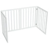 4 Panels Folding Pet Gate Freestanding Wooden Dog Fence Safety Barrier Divider