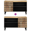TV Cabinet Black 80x33.5x46 cm Solid Rough Wood Mango