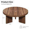 85cm Round Fluted Coffee Table Mid Century Modern Centre Table for Living Room