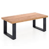 COSTWAY Rustic Coffee Table 120cm Farmhouse Style Accent Table-Oak