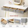 Dressing Table With 3 Drawers Mirror Stool Set Makeup Desk Vanity Table Bedroom