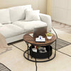 Round Coffee Table Set of 2 80 & 60 CM Circle Cocktail Table-Coffee