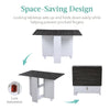 Drop Leaf Dining Table Large Folding Desk Space-Saving Kitchen Storage Breakfast