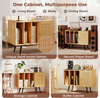 Record Player Stand Vinyl Storage 220 Albums Charging Station Rattan Door Modern