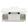 White Lift-Top Coffee Table with 2 Doors & Hidden Storage, Rectangular Table