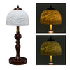 Vintage Table Lamp with Rose Carved Ceramic Shade Classic Desk Light for Bedroom